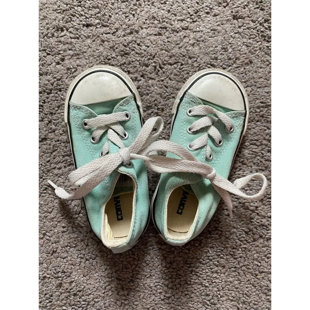 Girls Mint Converse All Star Shoes